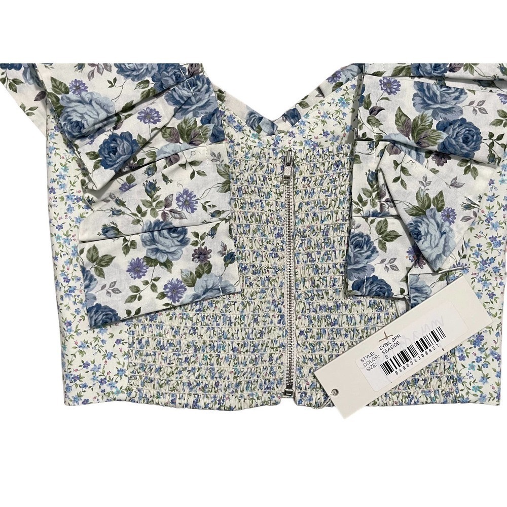 PETERSYN Sybil Crop Top in Seaside Spring Summer Ditsy Floral Rose Small NEW - Picture 4 of 8